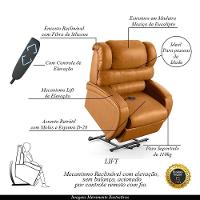 Poltrona Do Papai Reclinável Napoli Elevação Lift Elétrico Pu Whisky Fh1 - 6