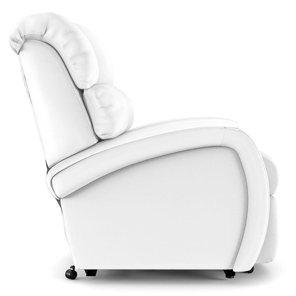 Poltrona Do Papai Reclinável Napoli Elevação Lift Elétrico Pu Branco Fh1 - 5