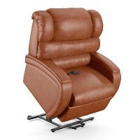Poltrona Do Papai Reclinável Napoli Elevação Lift Elétrico Pu Caramelo Brilho Fh1 - 1