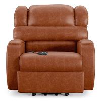 Poltrona Do Papai Reclinável Napoli Elevação Lift Elétrico Pu Caramelo Brilho Fh1 - 7