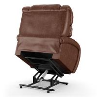 Poltrona Do Papai Reclinável Napoli Elevação Lift Elétrico Pu Marrom Brilho Fh1 - 3