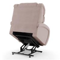 Poltrona Do Papai Reclinável Napoli Elevação Lift Elétrico Veludo Fh1 Rose - 3