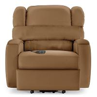 Poltrona Do Papai Reclinável Napoli Elevação Lift Elétrico Pu Caramelo Fh1 - 2