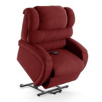 Poltrona Do Papai Reclinável Napoli Elevação Lift Elétrico Veludo Fh1 Vermelho - 1