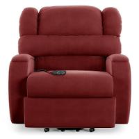 Poltrona Do Papai Reclinável Napoli Elevação Lift Elétrico Veludo Fh1 Vermelho - 2