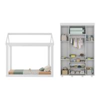 Cama Infantil Montessoriana Com Colchão Incluso E Guarda-roupas Pimpolho Multimóveis Mx4280 Branco - 3