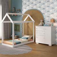 Quarto Infantil Com Cama Montessoriana E Cômoda Flex Algodão Doce Multimóveis Mx4277 Branco - 7