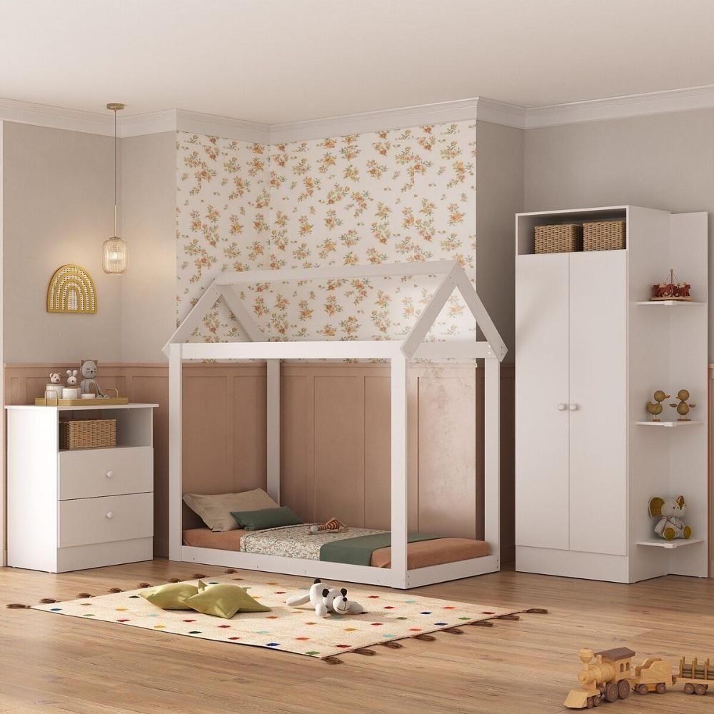 Quarto Infantil Com Cama Montessoriana E Colchão Incluso Encanto Multimóveis Mx4284 Branco - 7