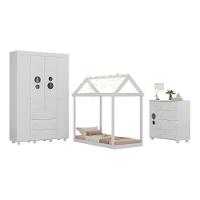 Quarto Infantil Com Cama Montessoriana Pimpolho Multimóveis Mx4269 Branco - 1