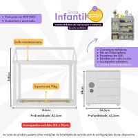 Cama Infantil Montessoriana Com Colchão Incluso E Cômoda Pimpolho Multimóveis Mx4282 Branco - 6