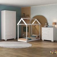 Quarto Infantil Com Cama Montessoriana E Colchão Incluso Algodão Doce Multimóveis Mx4268 Branco - 7