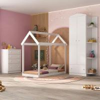 Quarto Infantil Com Cama Montessoriana E Colchão Incluso João E Maria Multimóveis Mx4266 Branco - 2
