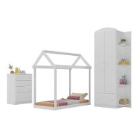 Quarto Infantil Com Cama Montessoriana João E Maria Multimóveis Mx4265 Branco - 1