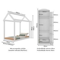 Quarto Infantil Com Cama Montessoriana E Guarda-roupas João E Maria Multimóveis Mx4271 Branco - 2
