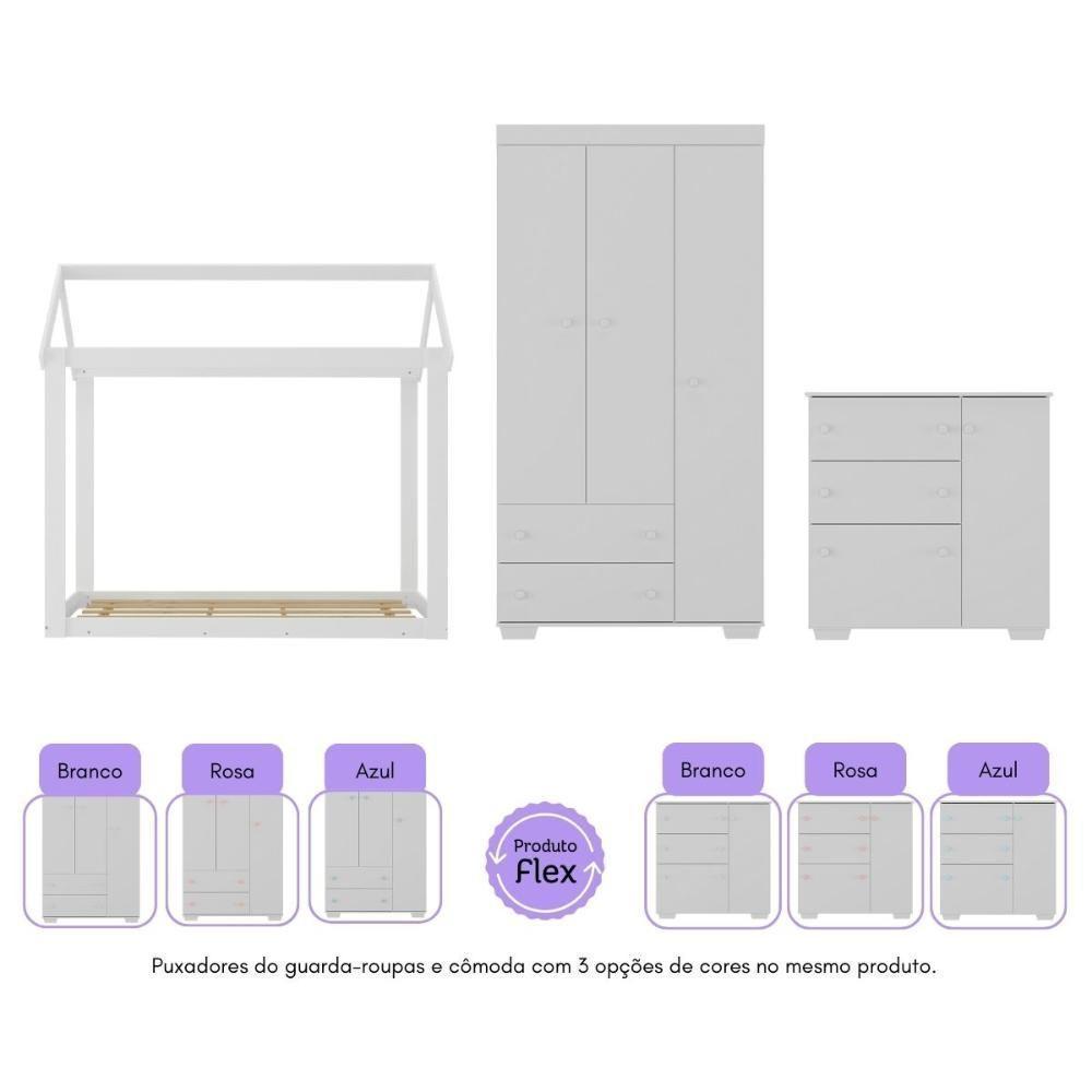 Quarto Infantil Com Cama Montessoriana Algodão Doce Multimóveis Mx4267 Branco - 3