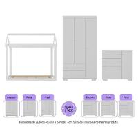 Quarto Infantil Com Cama Montessoriana Algodão Doce Multimóveis Mx4267 Branco - 3