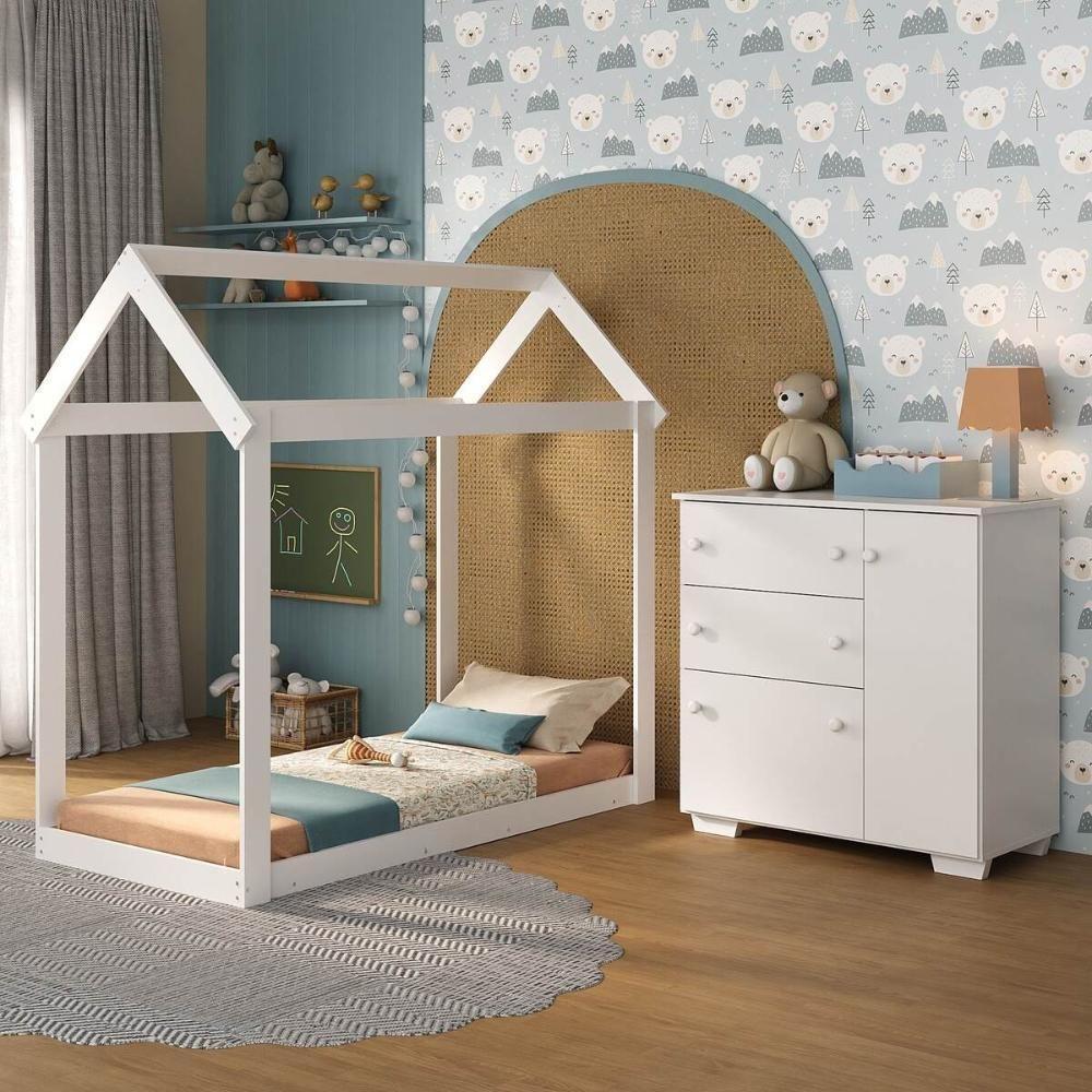 Quarto Infantil Cama Montessoriana/colchão/cômoda Flex Algodão Doce Multimóveis Mx4278 Branco - 8