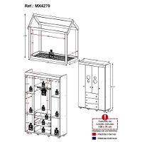 Cama Infantil Montessoriana Para Colchão 150x70cm Com Guarda-roupas Pimpolho Multimóveis Mx4279 Branco - 8