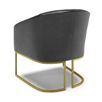 Cadeira Sala Jantar Industrial Dourado Kit 2 Stella Sintético Pu D03 - D'rossi Cor Preto - 5