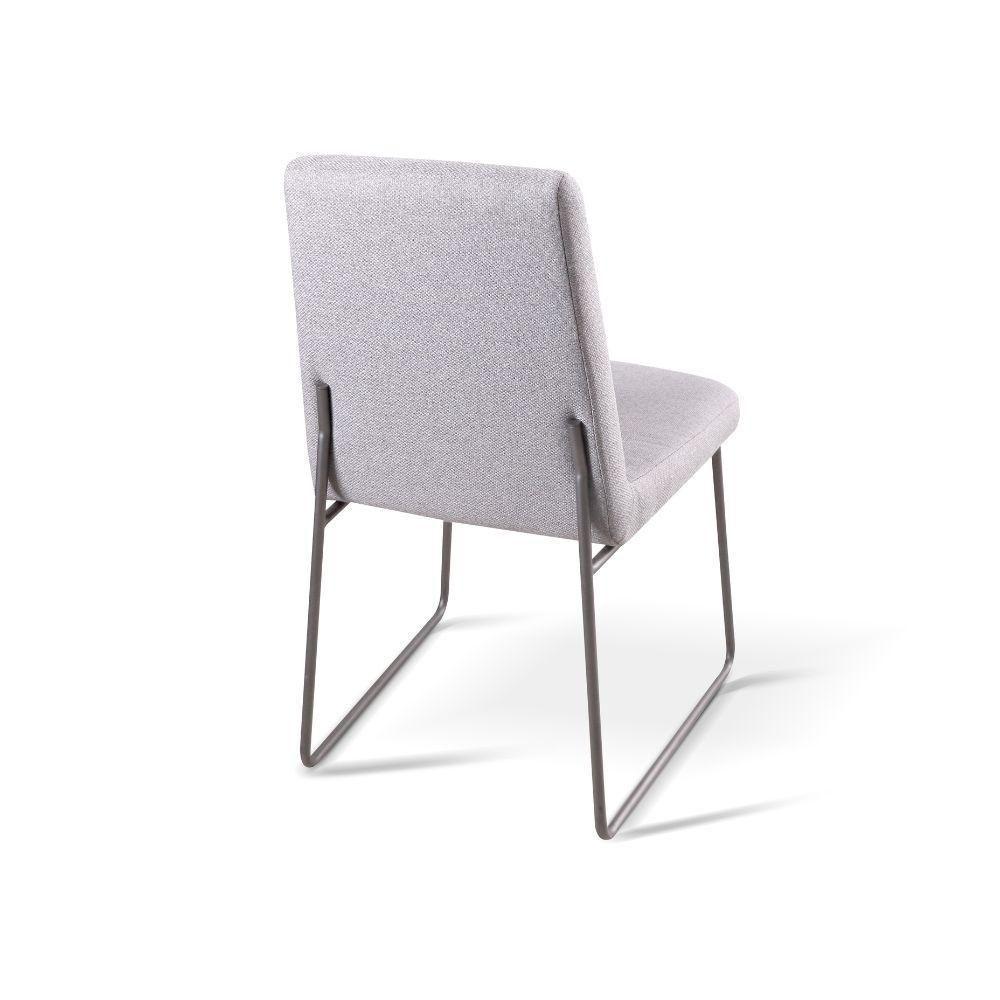 Conjunto Sala De Jantar Copa Castanho Com 4 Cadeiras Neat Linho Cinza Base Grafite - 3