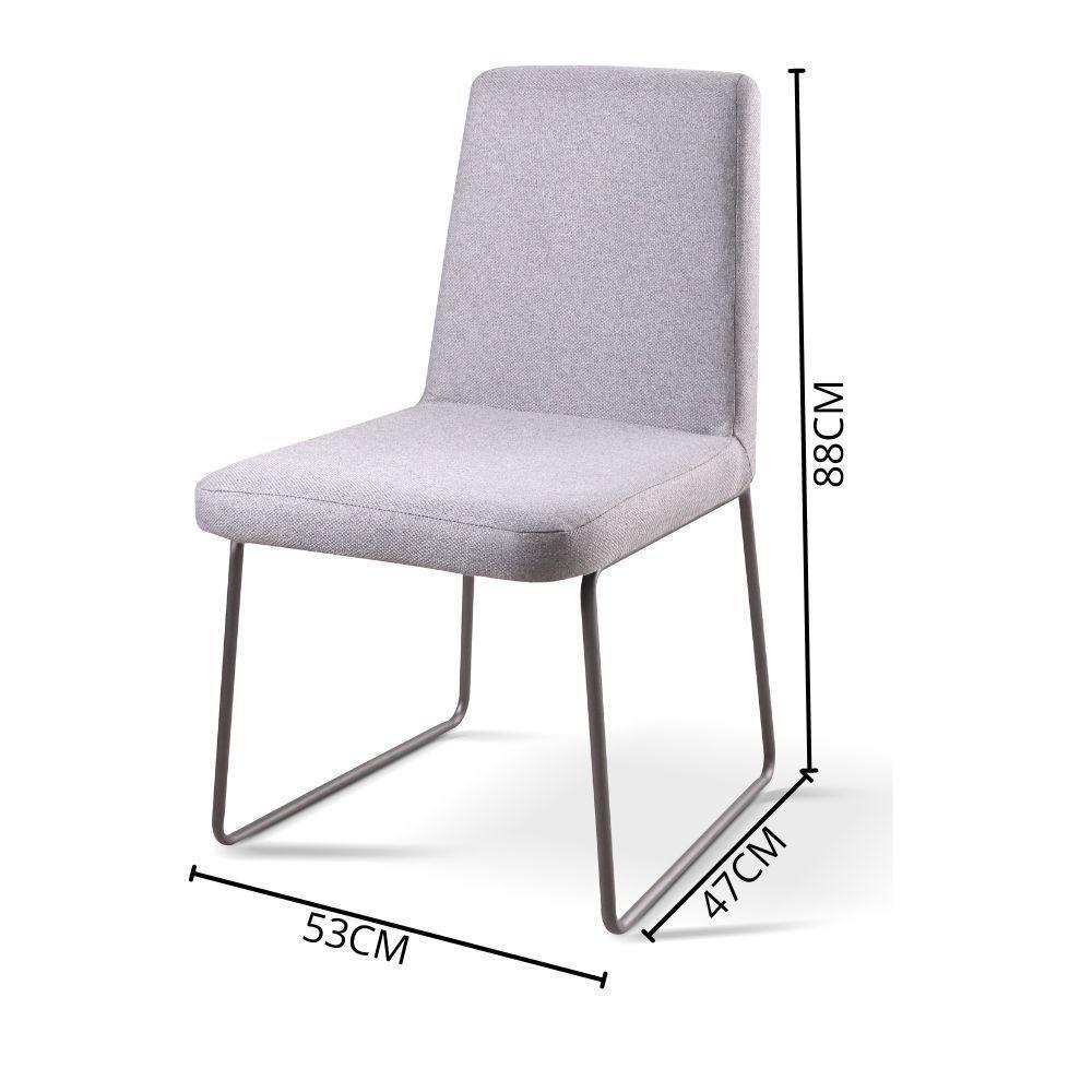 Conjunto Sala De Jantar Copa Castanho Com 4 Cadeiras Neat Linho Cinza Base Grafite - 6