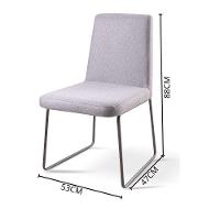 Conjunto Sala De Jantar Copa Castanho Com 4 Cadeiras Neat Linho Cinza Base Grafite - 6