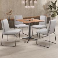 Conjunto Sala De Jantar Copa Castanho Com 4 Cadeiras Neat Linho Cinza Base Grafite - 9