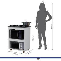 Balcão Para Cooktop 5 Bocas Turim Kaiki Móveis Branco - 5