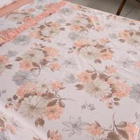 Jogo Cama Lençol Encanto King Estampado Percal 180 Fios C/ Ponto Palito 4 Peças - Floral - Salmão - 8