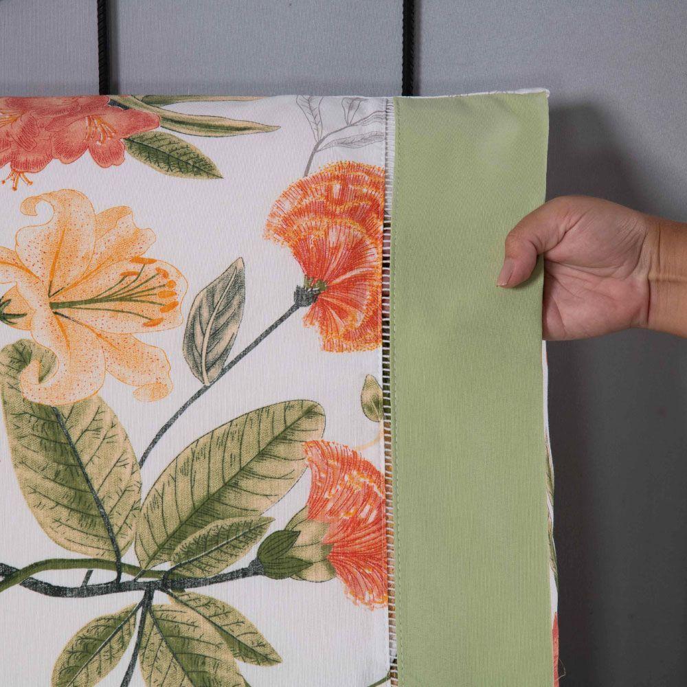 Jogo Cama Lençol Encanto Queen Estampado Percal 180 Fios C/ Ponto Palito 4 Peças - Floral - Verde - 3