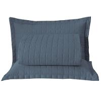 Kit Cobre Leito Colcha Bellini King Dupla Face Percal 300 Fios Textura Matelassê 3 Peças - Azul - 1