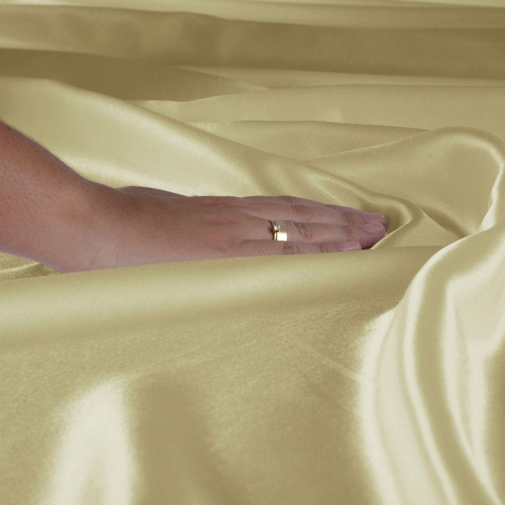 Jogo Cama Lençol Splendore King Cetim Charmousse Alto Brilho 4 Peças - Dourado - 4