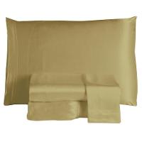 Jogo Cama Lençol Splendore King Cetim Charmousse Alto Brilho 4 Peças - Dourado - 1