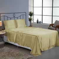 Jogo Cama Lençol Splendore Queen Cetim Charmousse Alto Brilho 4 Peças - Dourado - 5