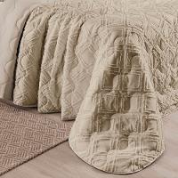 Kit Cobre Leito Colcha Adele King Dupla Face Micropercal 300 Fios 3 Peças - Cáqui - 3