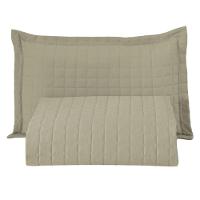 Kit Cobre Leito Colcha Bellini Solteiro Dupla Face Percal 300 Fios Textura Matelassê - Cáqui - 1