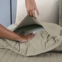 Kit Cobre Leito Colcha Bellini Solteiro Dupla Face Percal 300 Fios Textura Matelassê - Cáqui - 2