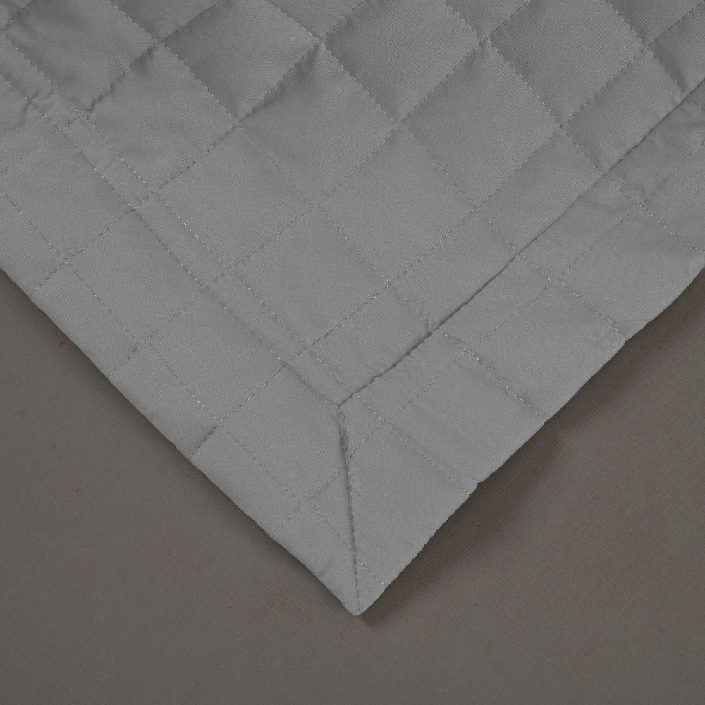 Kit Cobre Leito Colcha Bellini Solteiro Dupla Face Percal 300 Fios Textura Matelassê - Cinza - 2