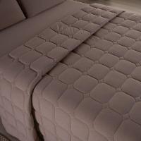 Kit Cobre Leito Colcha Livorno Queen Acolchoado Fofo Macio Malha 100% Algodão 3 Peças - Bege - 5