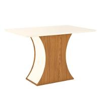 Mesa De Jantar Selena 160 Cm Tampo Reto Nature Off White - Henn - 1