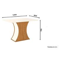 Mesa De Jantar Selena 120 Cm Tampo Reto Nature Off White - Henn - 2
