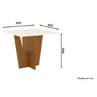 Mesa De Jantar Danielly 90 Cm Tampo Reto Nature Off White - Henn - 2