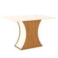 Mesa De Jantar Selena 120 Cm Tampo Reto Com Vidro Nature Off White - Henn - 2