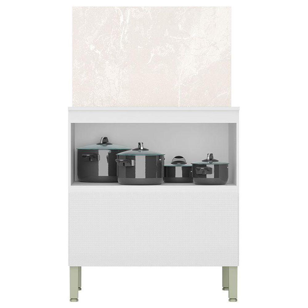 Balcão Para Cozinha Art Branco ártico Com Tampo Painel 80cm Travertino - Kits Paraná - 3