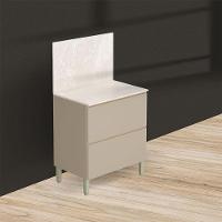 Balcão Para Cozinha Art Vanilla Com Tampo Painel 80cm Travertino - Kits Paraná - 2