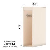 Balcão Porta Toalha 20 Cm Connect Off White - Henn - 2