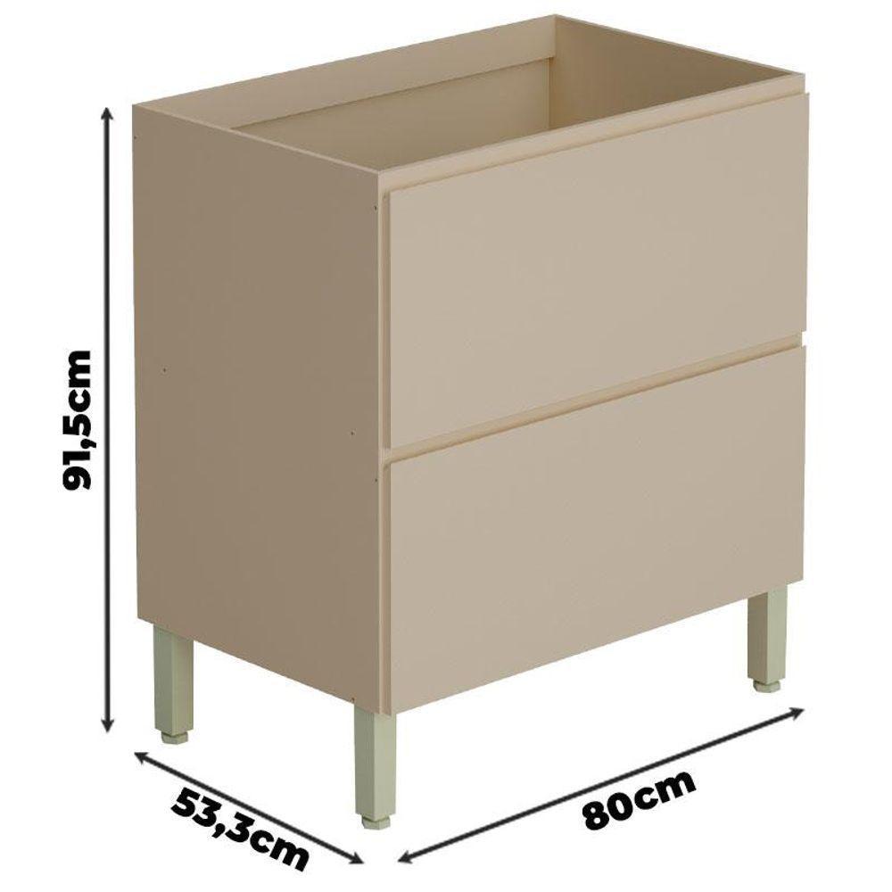 Balcão Para Pia Art 80cm Vanilla - Kits Paraná - 5