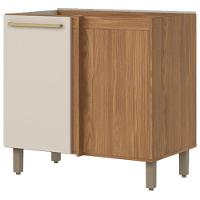 Balcão Canto Reto Requinte 1 Porta Nature Areia - Henn - 1