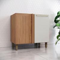 Balcão Canto Reto Requinte 1 Porta Nature Areia - Henn - 3