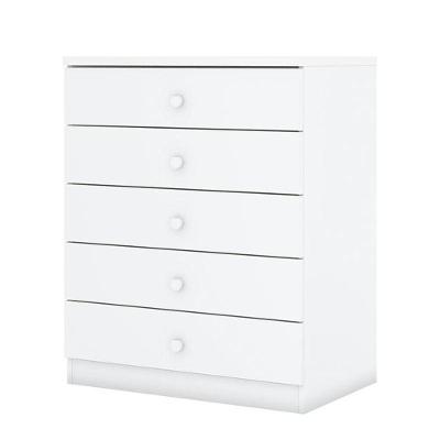Cômoda Infantil Pique-Esconde 5 Gavetas MDF com Puxador Plástico Branco